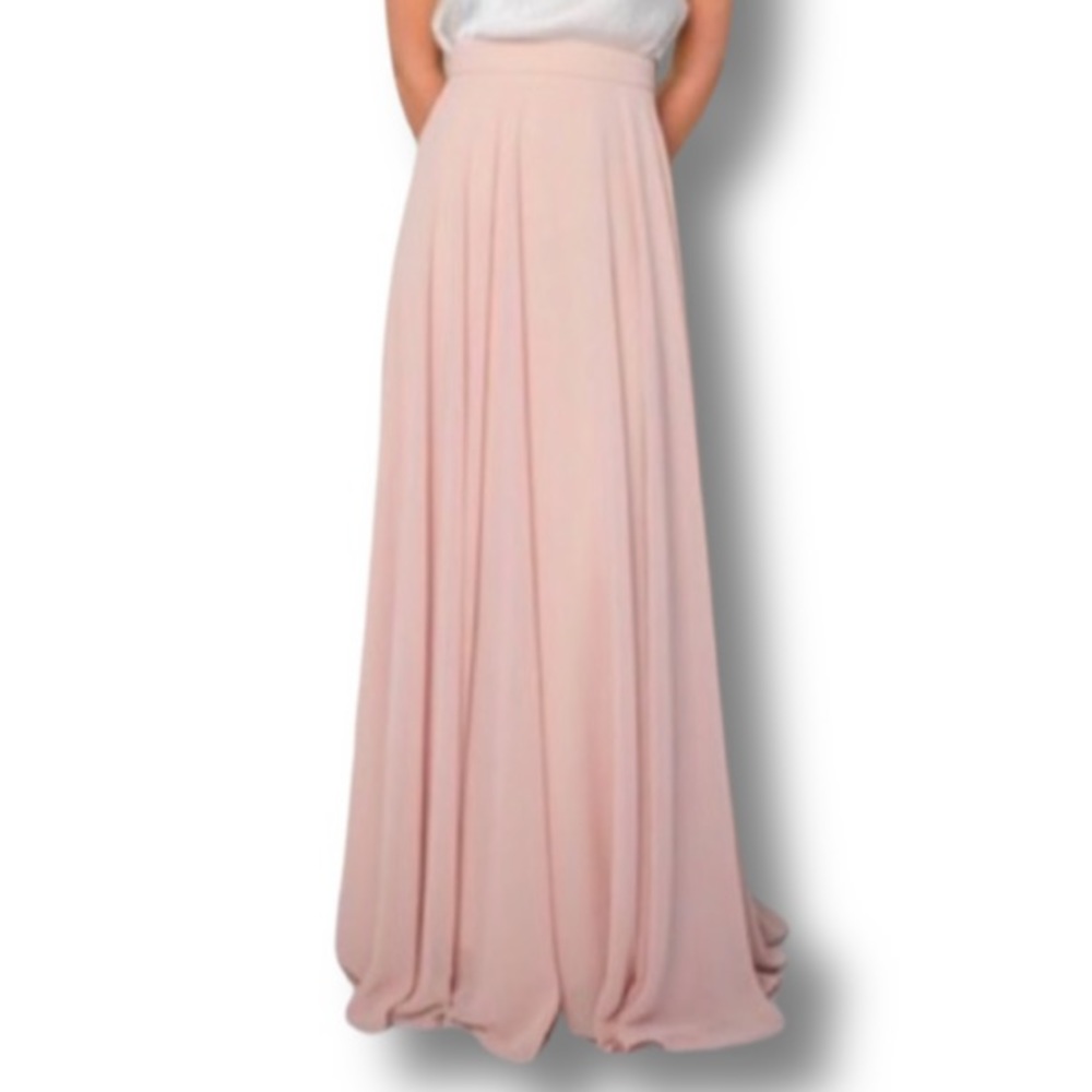 NWOT Pink Stitch Blush Pink Sheer Maxi Ski…